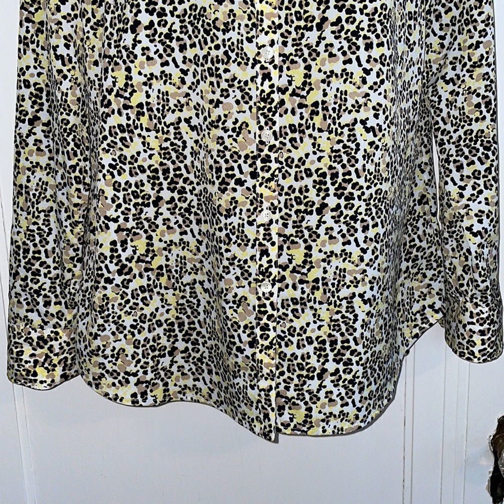 Talbots Leopard Print Thin Polyester Button Down … - image 3